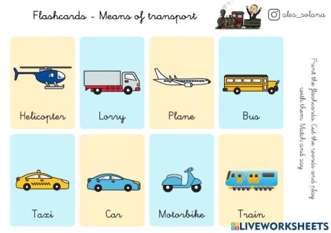 Vocabulary: means of transport and actions