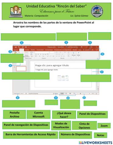 Partes de la Ventana de PowerPoint
