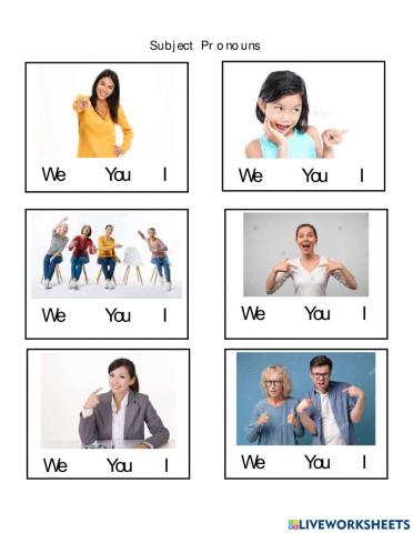 Subject Pronouns I, We and You