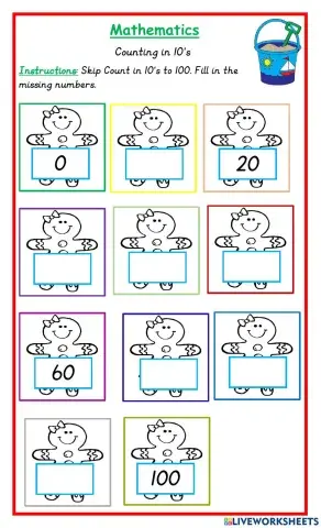 Skip counting in tens cw gingerbread