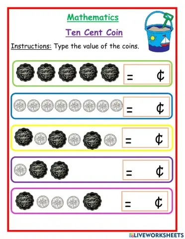 Ten cent coin red cw