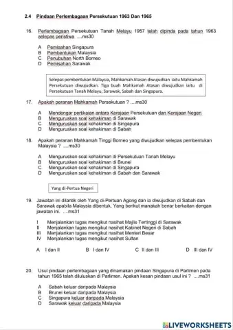 2.4 Pindaan Perlembagaan Persekutuan 1963 & 1965