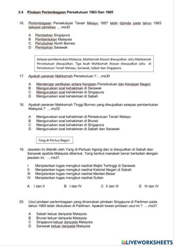 2.4 Pindaan Perlembagaan Persekutuan 1963 & 1965