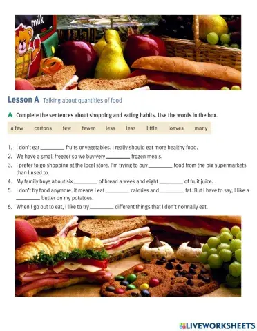 Talking about quantities of food