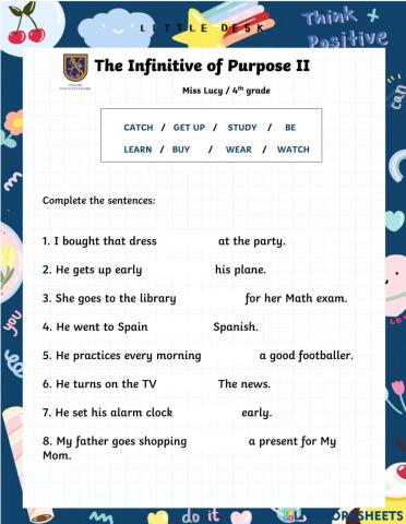 Infinitive of Purpose