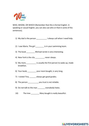 Who Whom Which Review