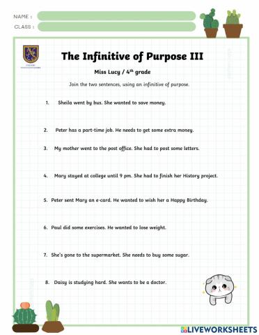 Infinitive of Purpose