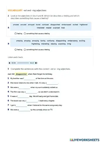 -ed and -ing adjectives