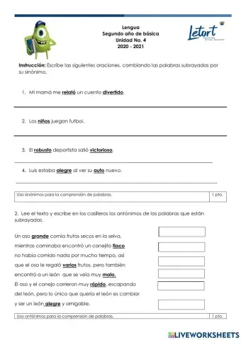 Sinónimo y Antónimos