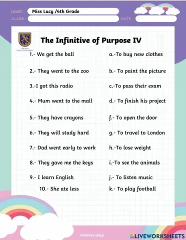Infinitive of Purpose