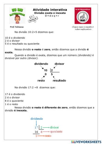 Divisão e Relação Fundamental da Divisão