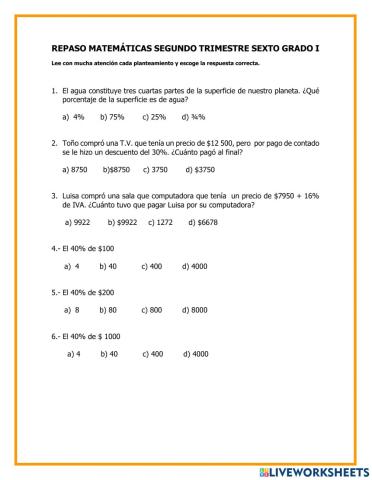 Primer repaso matematicas