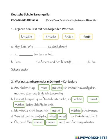Brauchen - Konjugation