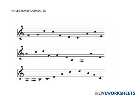 Tria les notes correctes