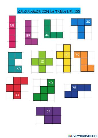 Series numéricas con la tabla del 100