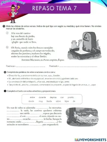 Repaso Lengua Tema 7