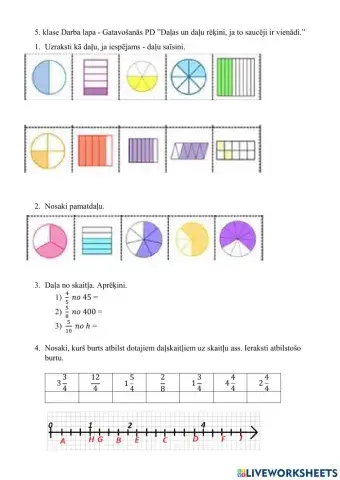 Daļas un daļu rēķini ar vienādiem saucējiem