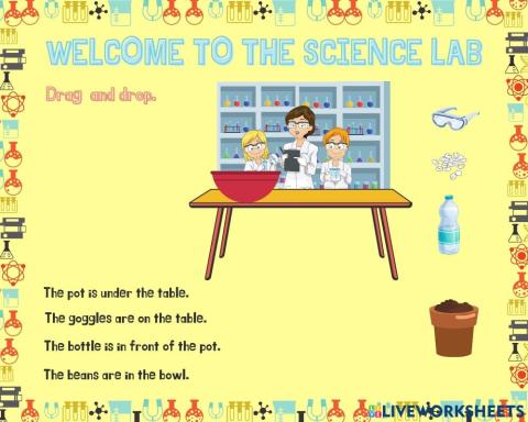 Fun with science (prepositions drag and drop)