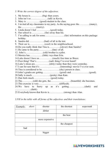 Degrees of comparison