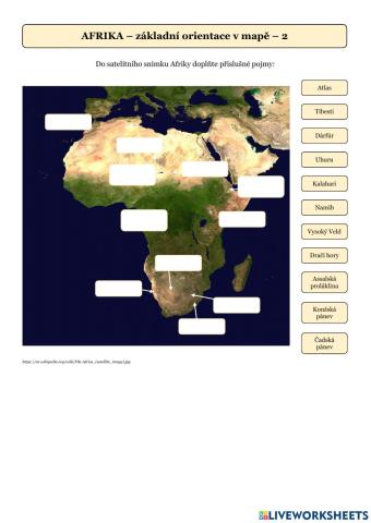 AFRIKA - orientace v mapě 2