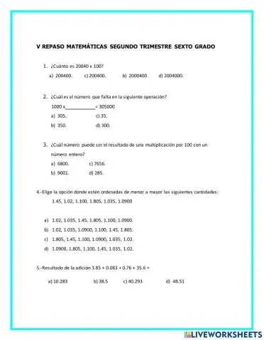 V repaso matematicas