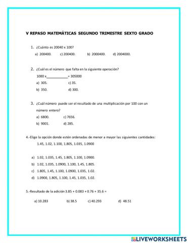 V repaso matematicas
