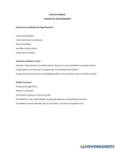 Sucesos del auge bananero