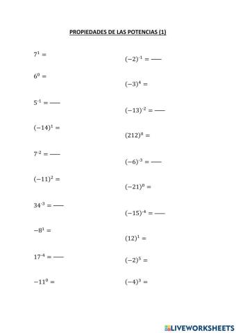 Propiedades de las potencias (1)