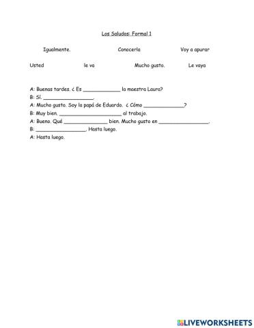 Spanish formal greeting