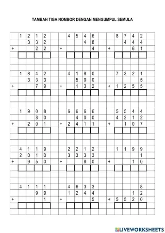 Tambah tiga nombor