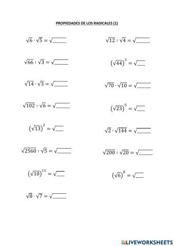 Propiedades de los radicales (1)