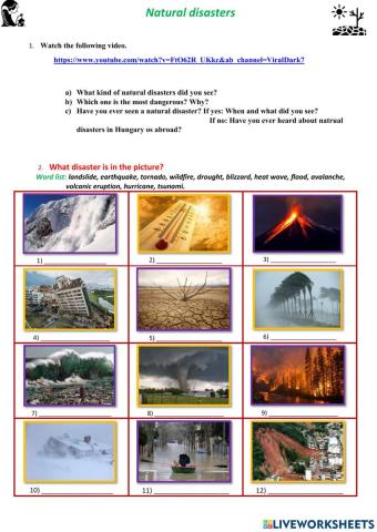Types of natural disasters