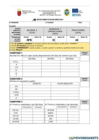 2ªEvaluación- 2ºExamen (1ºC- grupo 1)