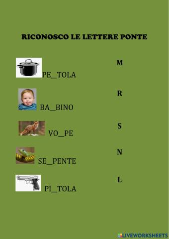 Riconosco le lettere ponte