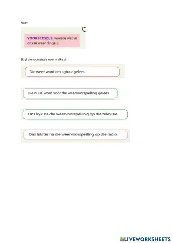 Voorsetels en telwoorde