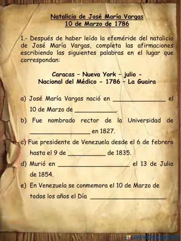 Natalicio José María Vargas