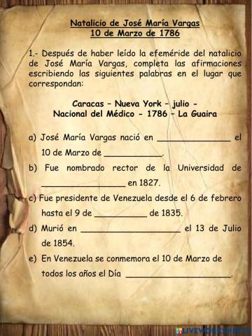 Natalicio José María Vargas