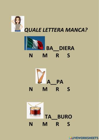 Quale lettera manca?