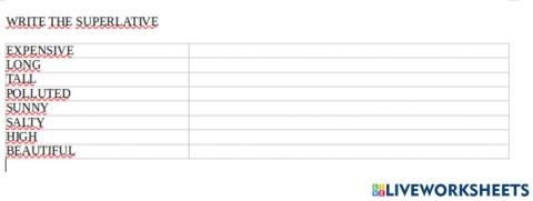 Write the superlatives