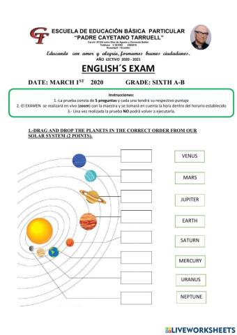 English-s Exam 6th