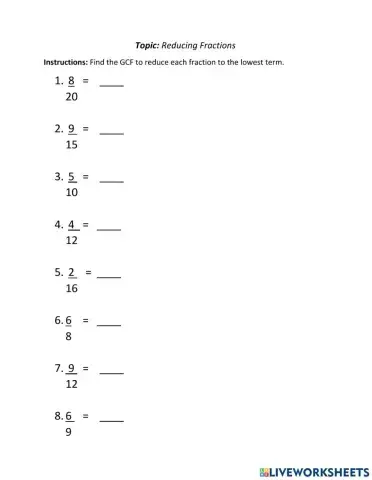Reducing Fractions