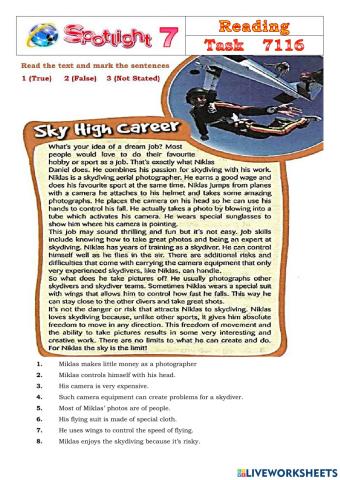 Spotlight 7 Task 7116