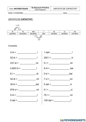 Unitats de Capacitat