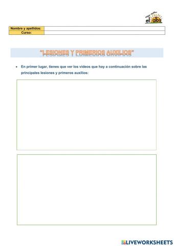 Lesiones y primeros auxilios