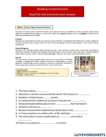 Schools around the world