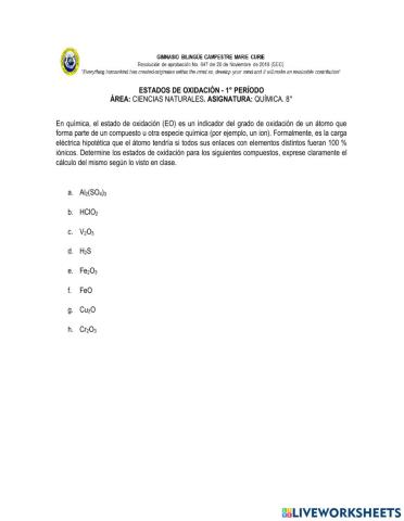 Estados de oxidación