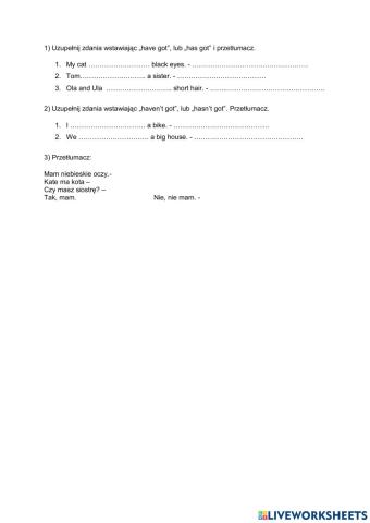 Have got kartkówka 4kl