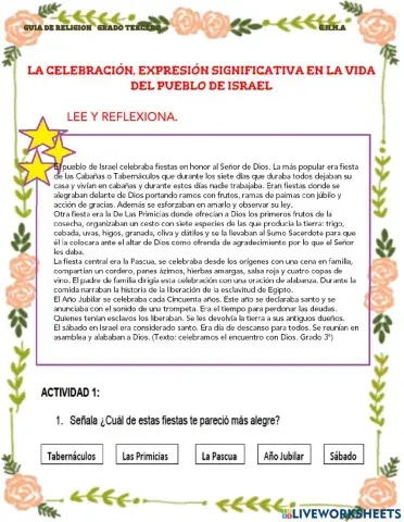 La celebracion en el pueblo de israel