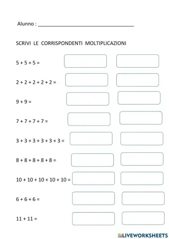 Moltiplicazioni