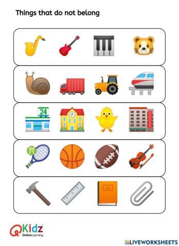 Things that do not belong